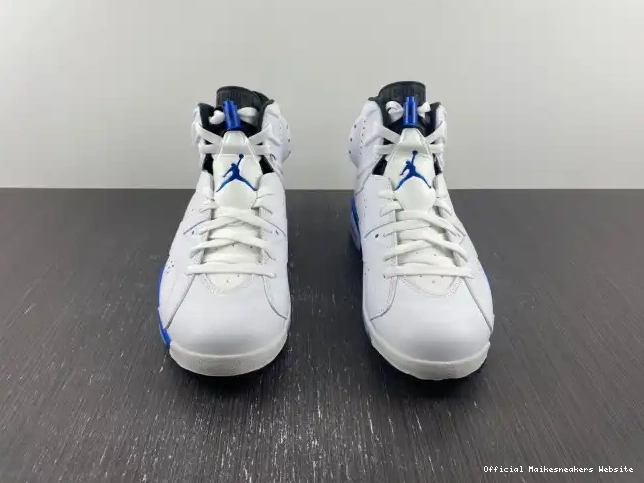 Official Maikesneakers 384664-107 (2014) Jordan Blue Air Retro 6 Sport 0402